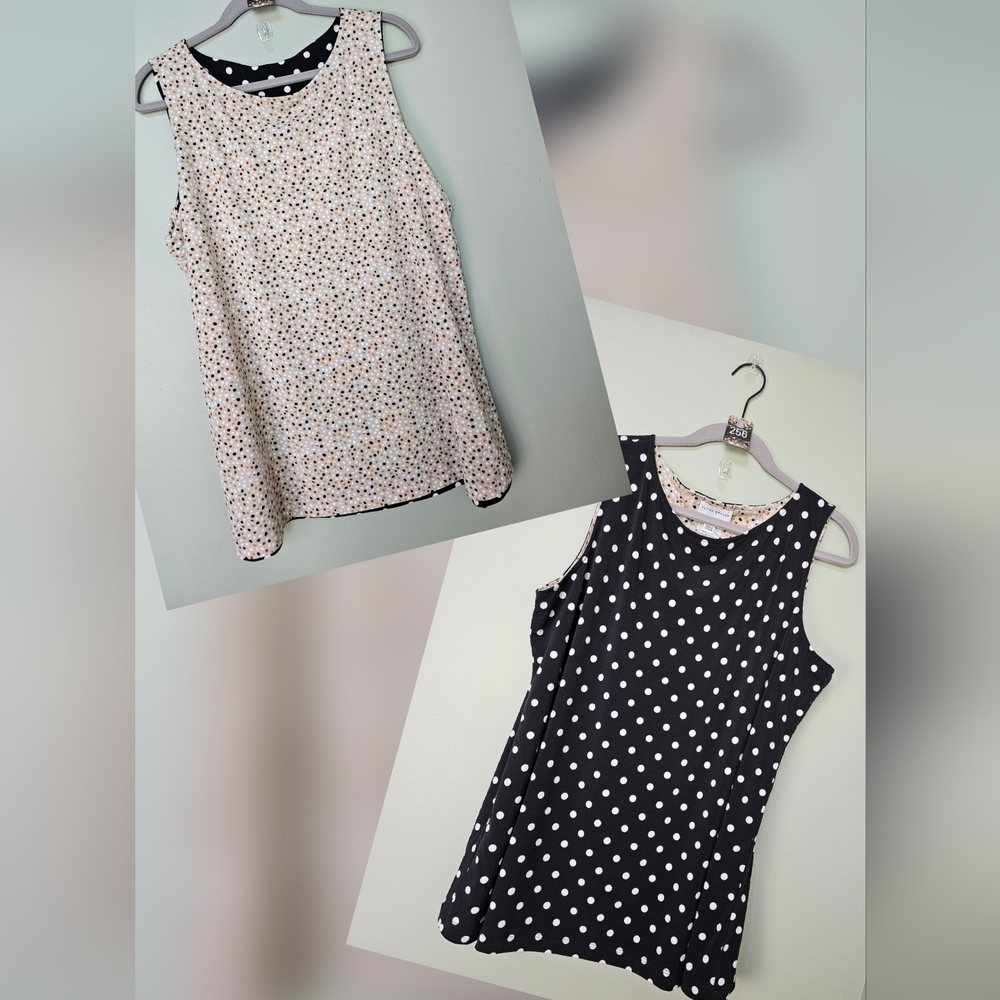 Susan Graver Printed Liquid Knit 2-in-1 Reversible Tank Top, Size XL, NWOT